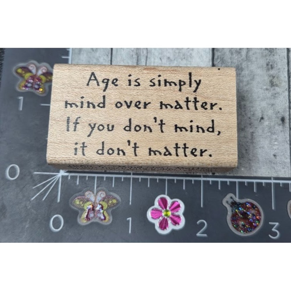 River City Rubber Works Age Simply Mind Over Matter 1888G Rubber Stamp Wood #D28